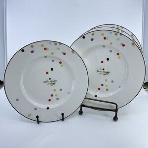 kate spade market street confetti pattern dinner plates set of 4 9 1/2"